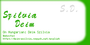 szilvia deim business card